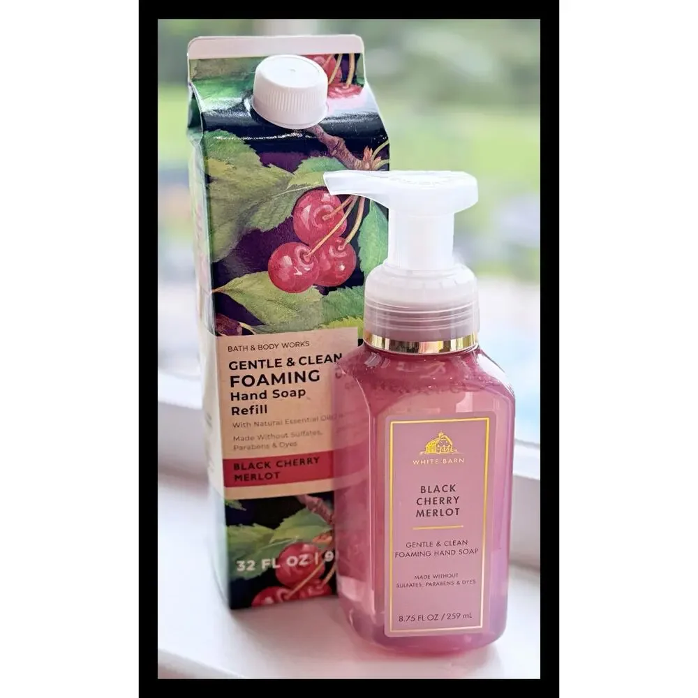Bath & Body Works Black Cherry Merlot 8.75oz Foaming Hand Soap + 32oz Refill